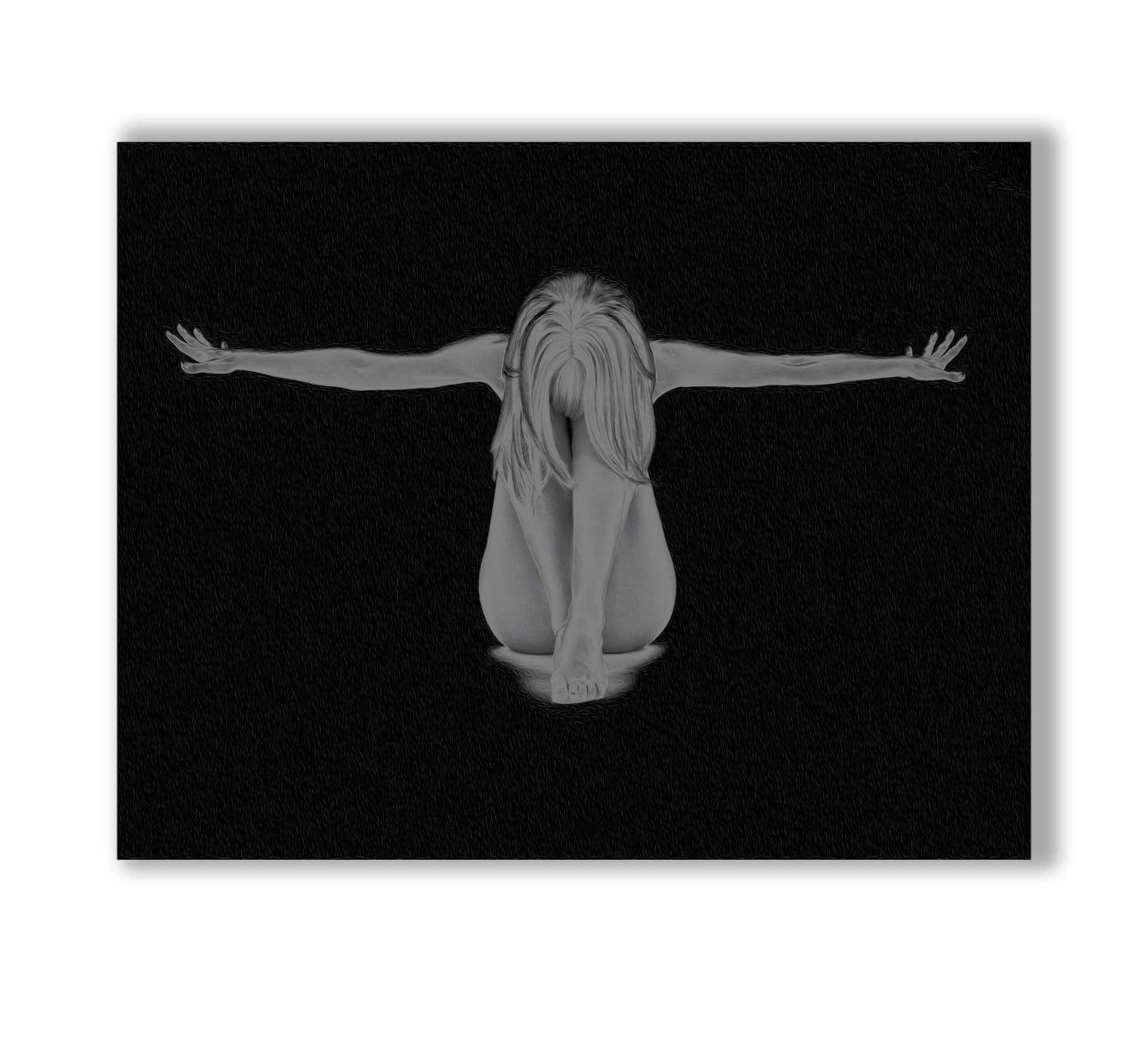 Leinwand-Wandkunst-Dekor-Span - Feminine Moderne Kunst- Silberlack