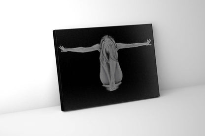 Leinwand-Wandkunst-Dekor-Span - Feminine Moderne Kunst- Silberlack
