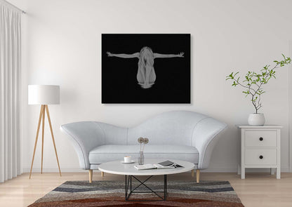 Leinwand-Wandkunst-Dekor-Span - Feminine Moderne Kunst- Silberlack