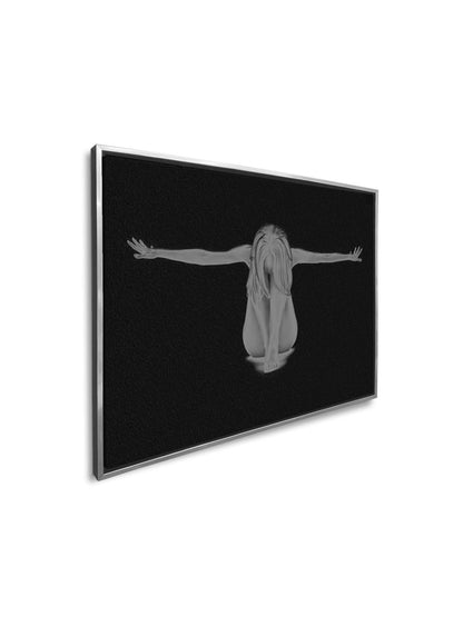 Leinwand-Wandkunst-Dekor-Span - Feminine Moderne Kunst- Silberlack