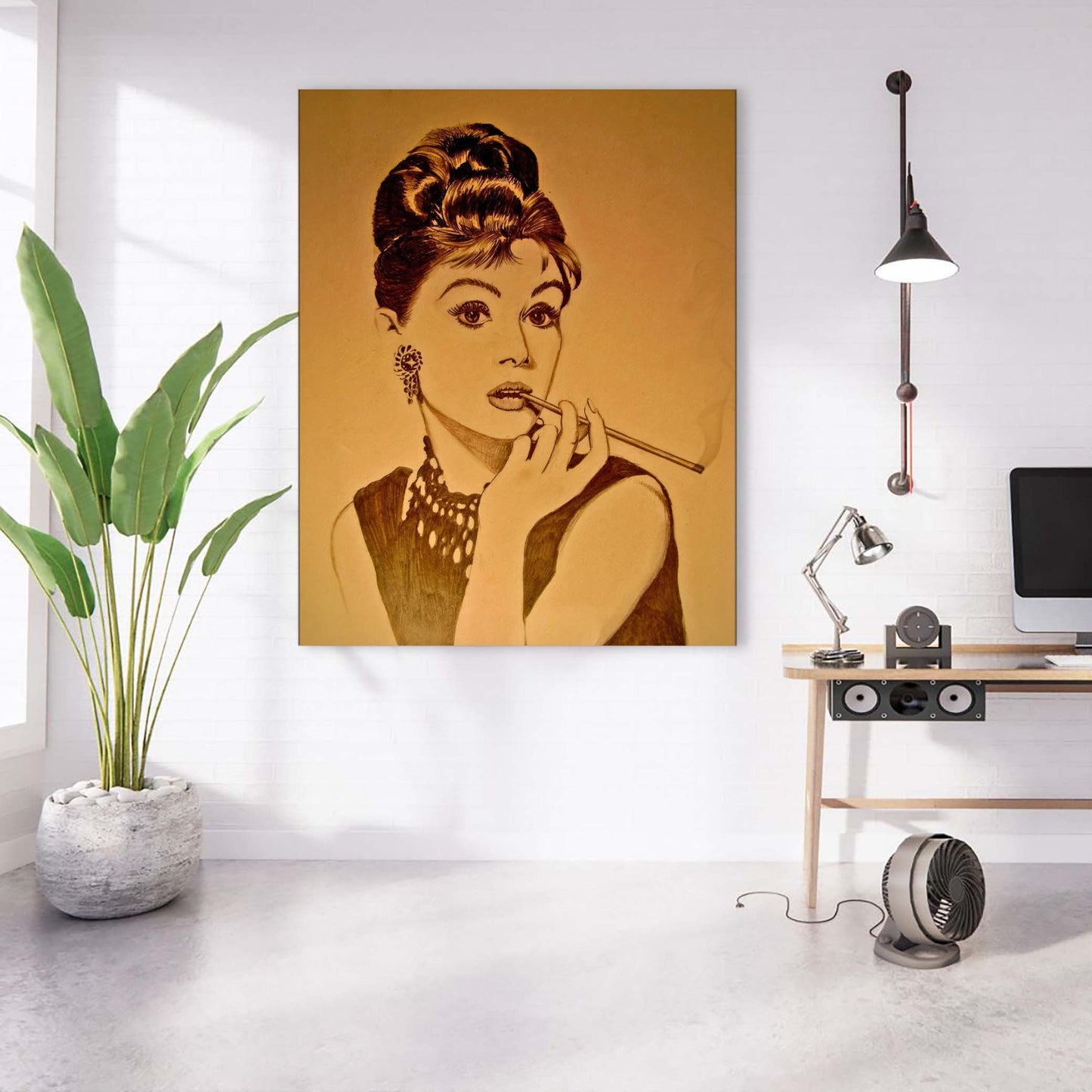 Wandkunst Audrey in Sepia – Fine Art