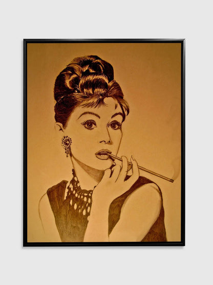 Wandkunst Audrey in Sepia – Fine Art