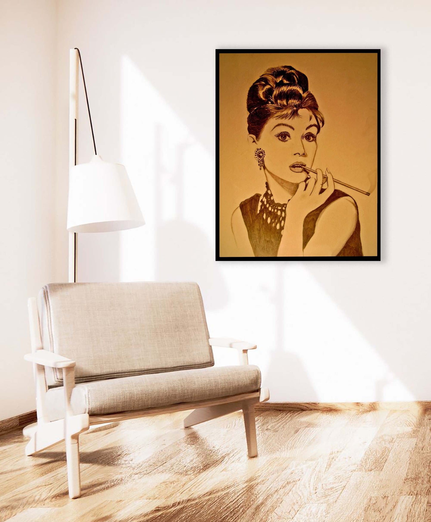 Wandkunst Audrey in Sepia – Fine Art