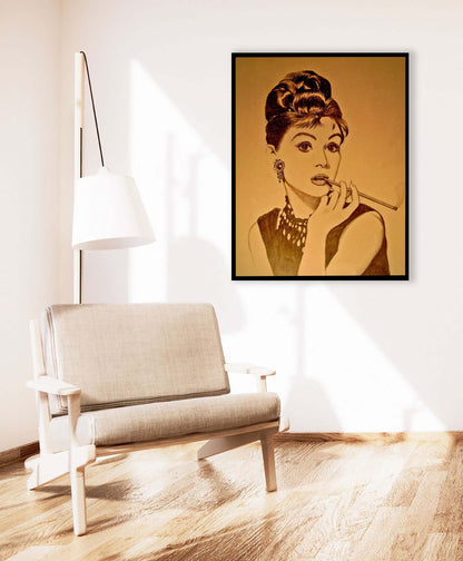 Wandkunst Audrey in Sepia – Fine Art