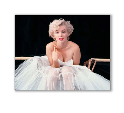 Marilyn im weißen Kleid – Wandkunstdarstellung – Kunstdruck – Diamantfirnis