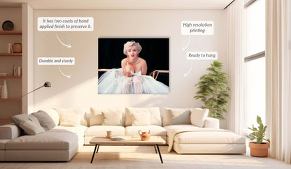 Marilyn im weißen Kleid – Wandkunstdarstellung – Kunstdruck – Diamantfirnis