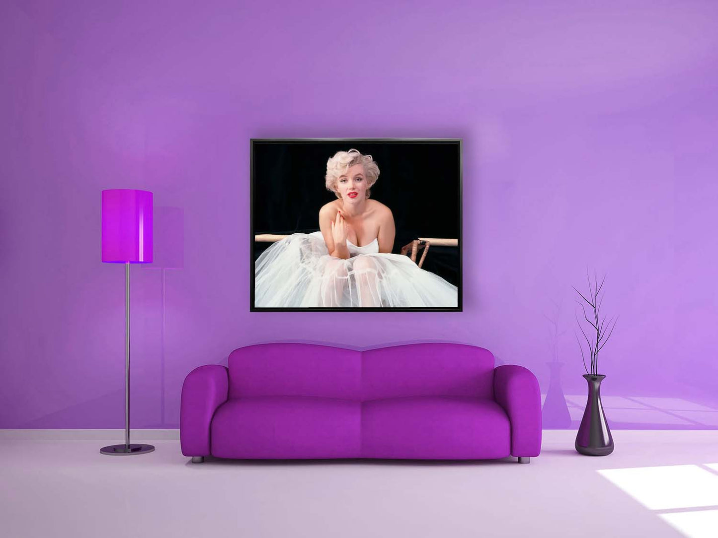 Marilyn im weißen Kleid – Wandkunstdarstellung – Kunstdruck – Diamantfirnis