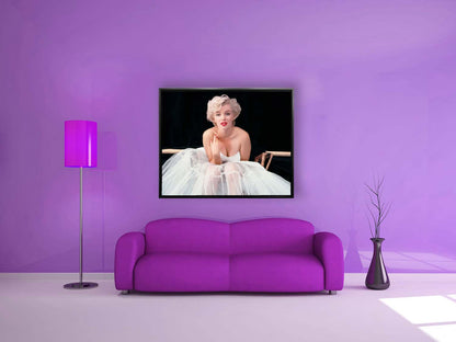 Marilyn im weißen Kleid – Wandkunstdarstellung – Kunstdruck – Diamantfirnis