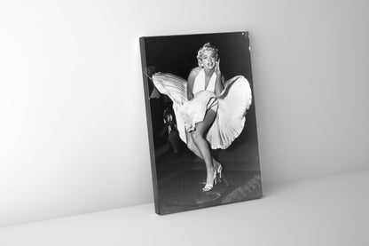 Wandbild – Ikonische Szene von Marilyn im weißen Kleid – Leinwandbild
