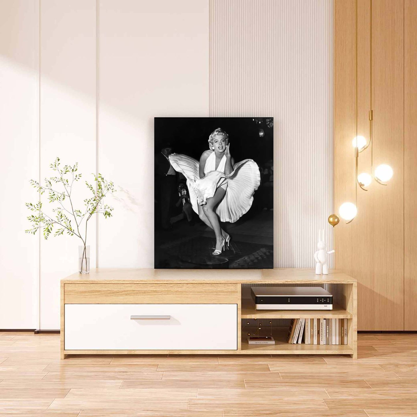Wandbild – Ikonische Szene von Marilyn im weißen Kleid – Leinwandbild