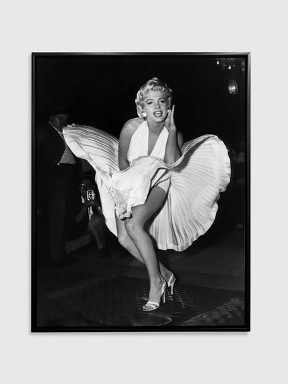 Wandbild – Ikonische Szene von Marilyn im weißen Kleid – Leinwandbild