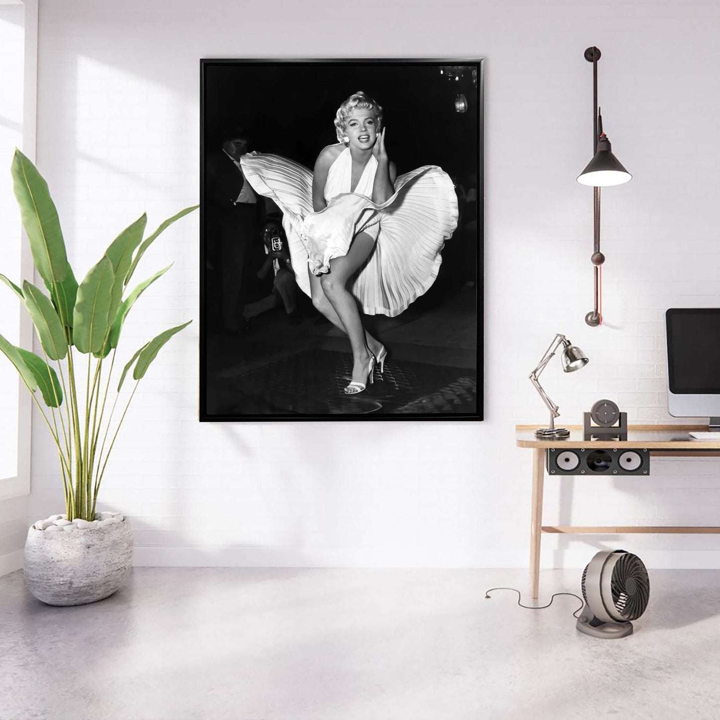 Wandbild – Ikonische Szene von Marilyn im weißen Kleid – Leinwandbild