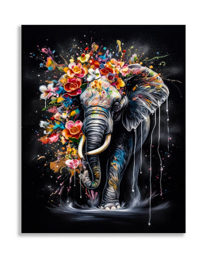 Wildlife Leinwandbild -Bunte Elefanten- Wanddeko-RGB Vanish