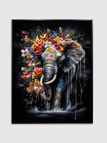 Wildlife Leinwandbild -Bunte Elefanten- Wanddeko-RGB Vanish