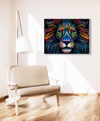 Wandbilder -Wildtiere Leinwand- Bunte Löwen