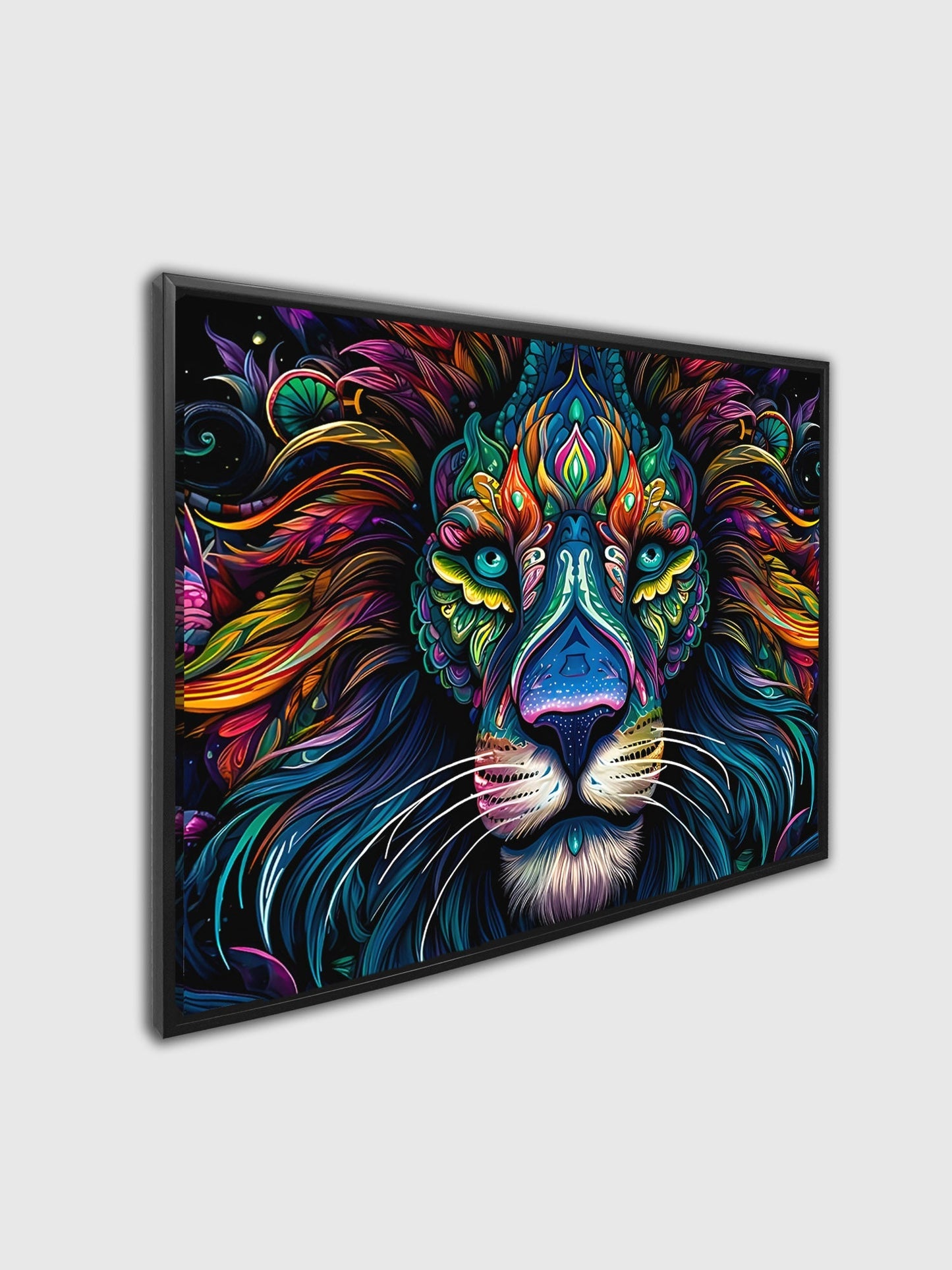Wandbilder -Wildtiere Leinwand- Bunte Löwen