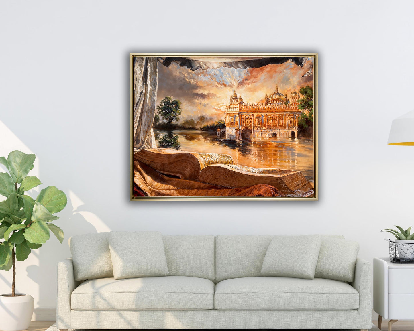Wandbild – Antiker Goldener Tempel – Spirituelle Wanddekoration