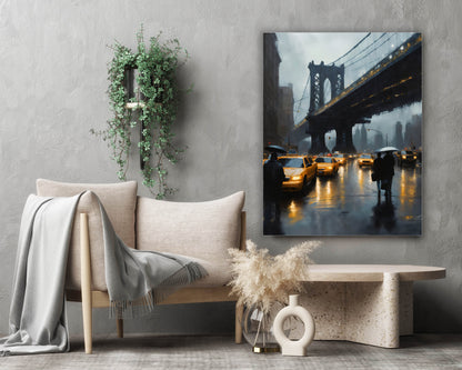 Wandbild – Stilisierte NYC-Brücken-Skyline – Leinwanddruck