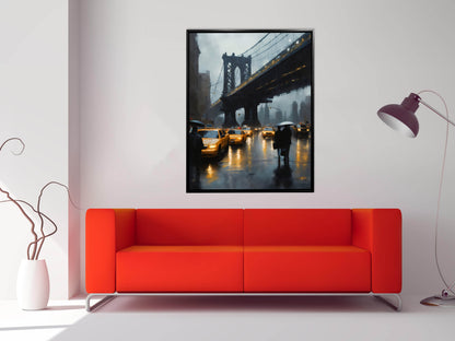 Wandbild – Stilisierte NYC-Brücken-Skyline – Leinwanddruck