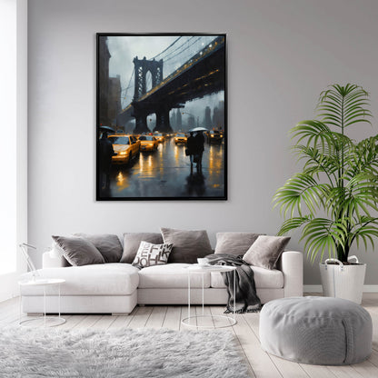 Wandbild – Stilisierte NYC-Brücken-Skyline – Leinwanddruck