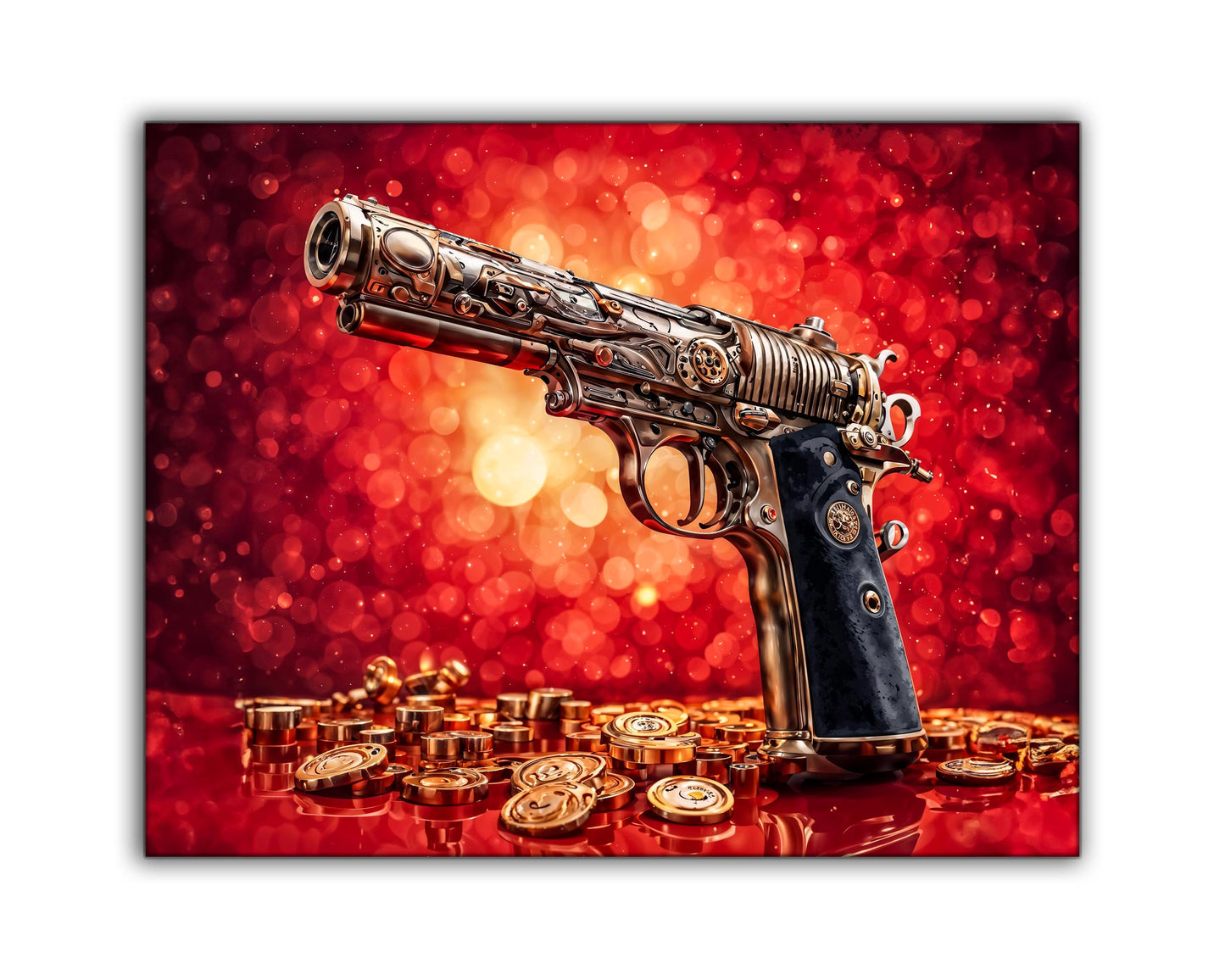 Wandkunst – Gewehr & Geld – Leinwanddruck – Pop Art