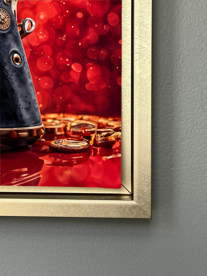Wandkunst – Gewehr & Geld – Leinwanddruck – Pop Art