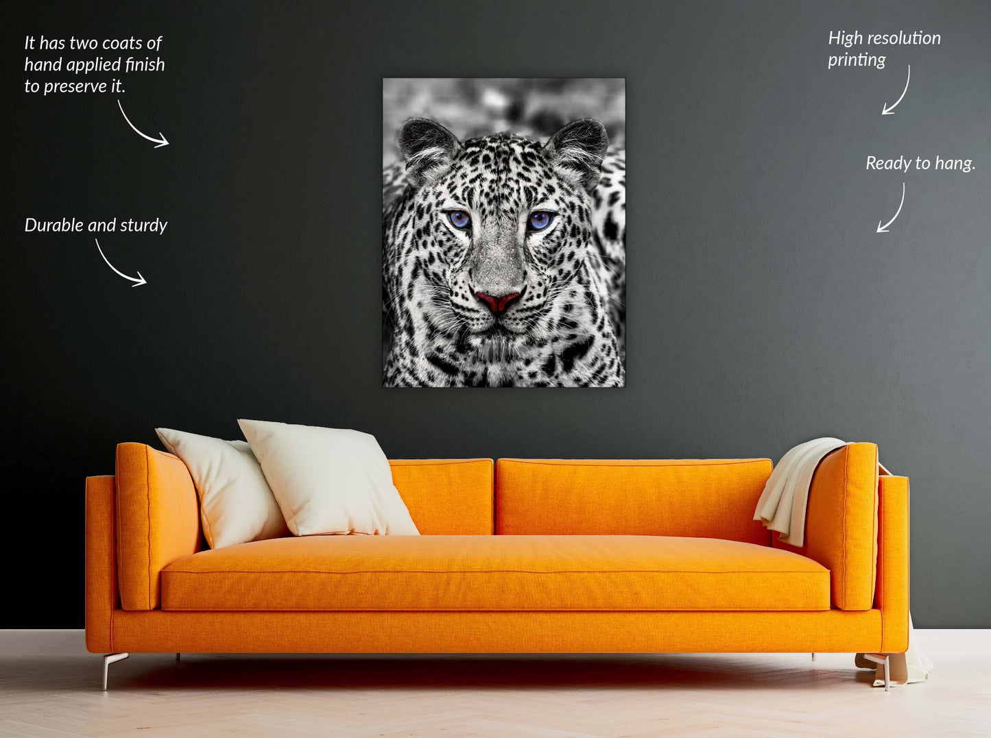 Wandkunst – Blauäugiger Weißer Tiger – Wildtier-Dekoration