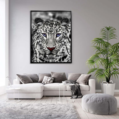Wandkunst – Blauäugiger Weißer Tiger – Wildtier-Dekoration