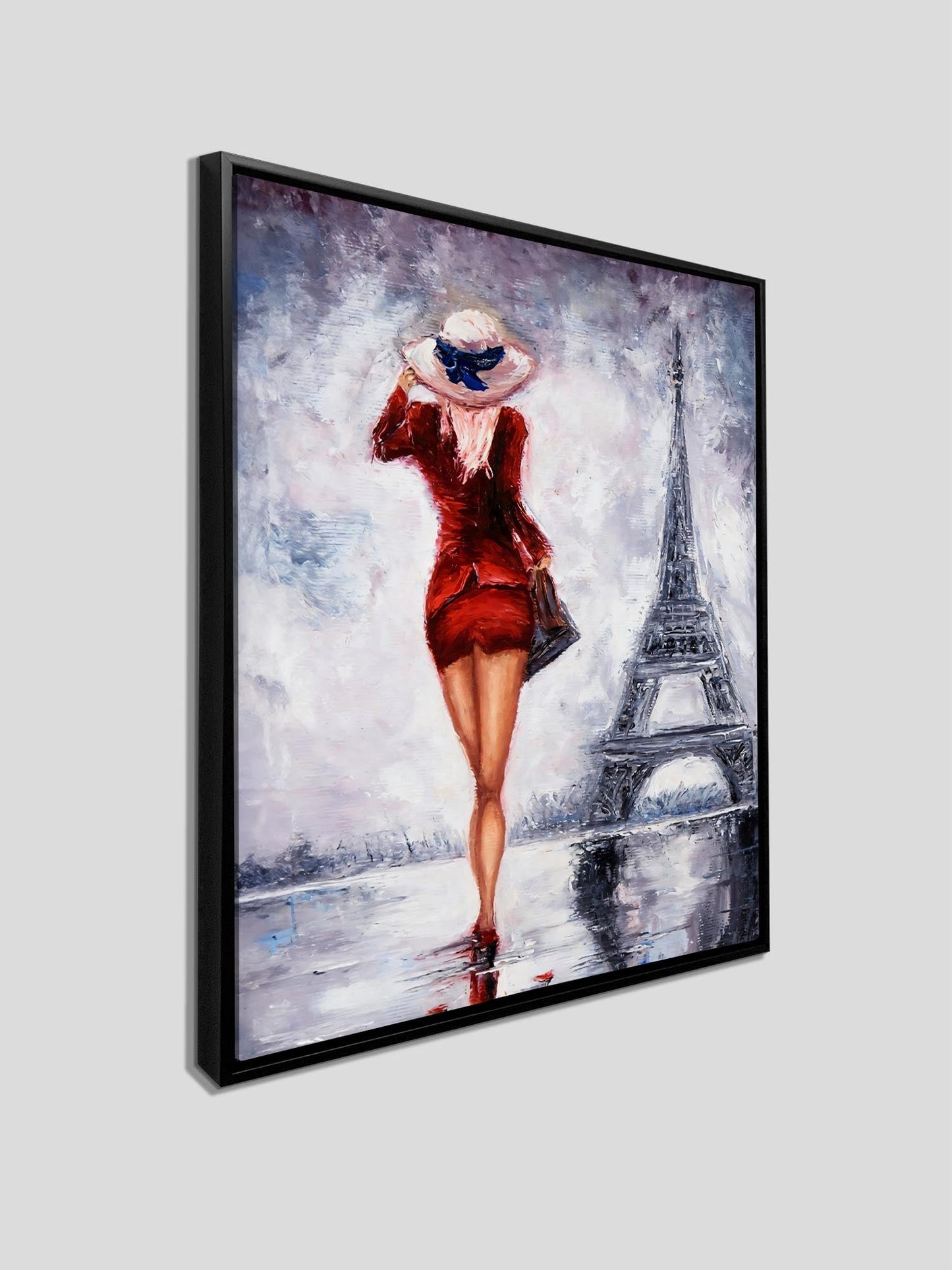 Wandbild Mädchen Eiffelturm-Kunstdruck-Wanddekoration-Abstrakt
