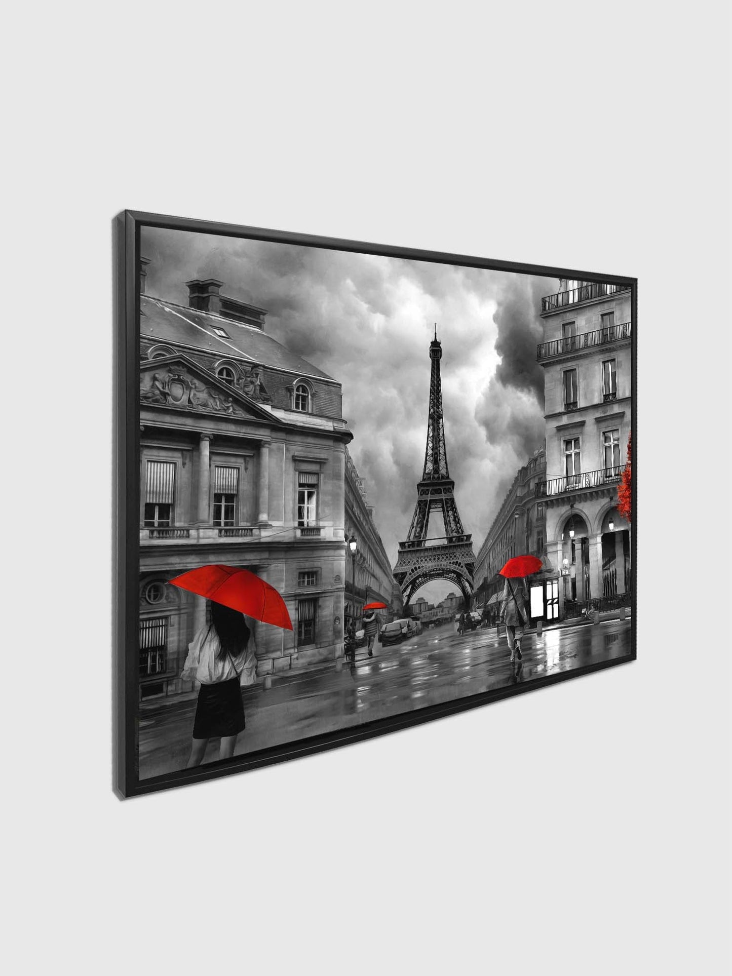 Leinwandbild – Malerisches Paris mit roten Akzenten – Kunstwerk