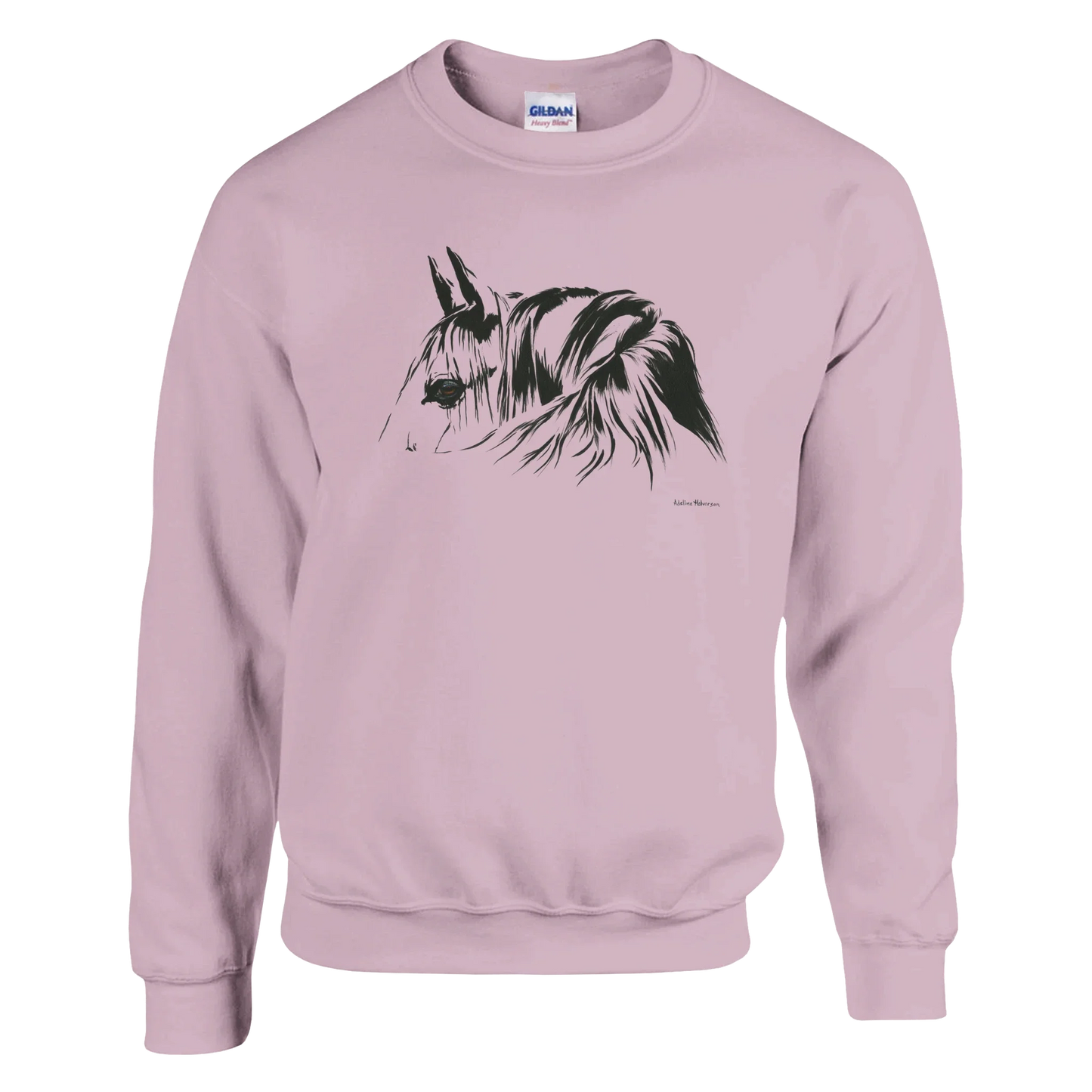 Simplicity Pferdeportrait Sweatshirt – Elegante, klar linierte Grafikbekleidung