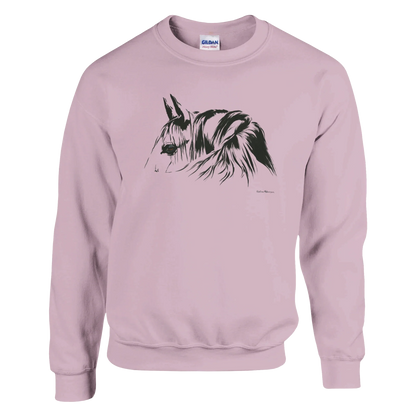 Simplicity Pferdeportrait Sweatshirt – Elegante, klar linierte Grafikbekleidung