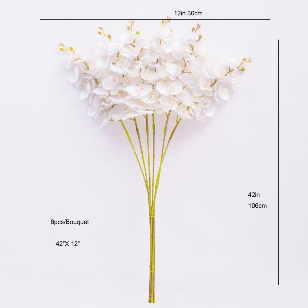 Zuna Künstliche Weiße Orchideenstrauß 107 x 30 cm (6er-Set)