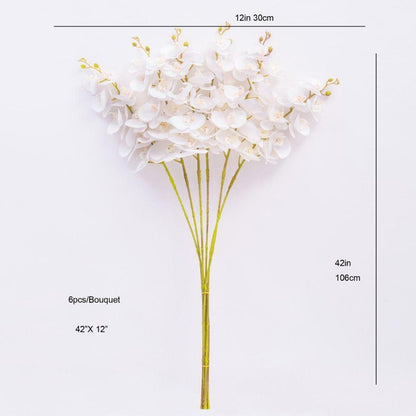 Zuna Künstliche Weiße Orchideenstrauß 107 x 30 cm (6er-Set)