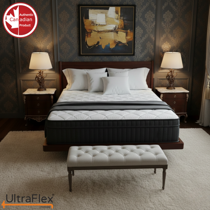 UltraFlex® Opulence Mittelharte Orthopädische Hybridmatratze – Hergestellt in Kanada mit Fortschrittlichem Kühlgel und Taschenfedersystem für Ungestörten Schlaf und Rand-zu-Rand-Unterstützung