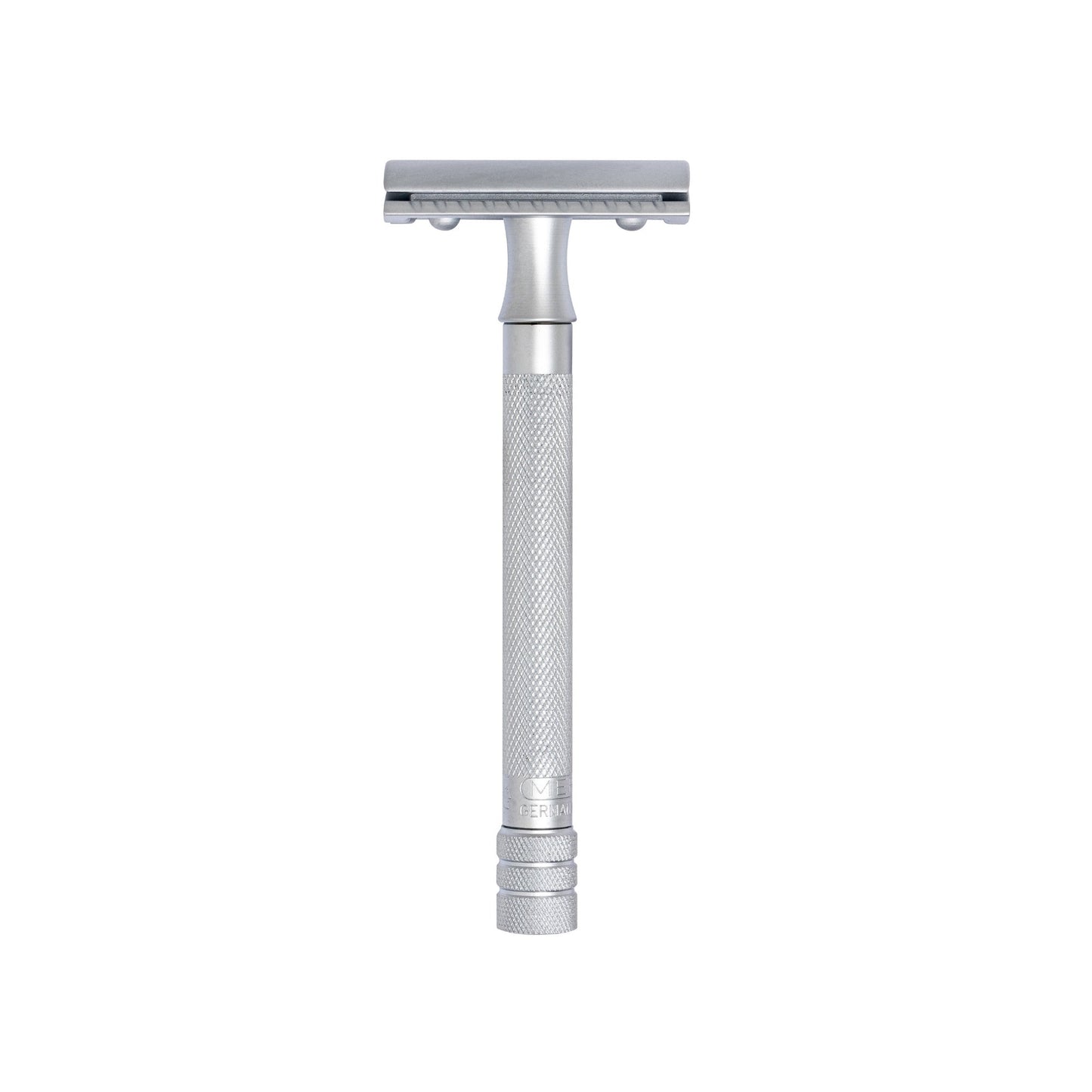Merkur 3-Piece DE Safety Razor, Closed Comb, Knurled Extra Long Handle, Matte Chrome