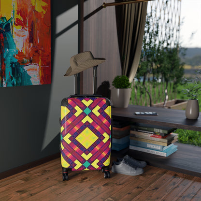 Bunter geometrischer Handgepäckkoffer — Lebendiger Kaleidoskop-Reisekoffer