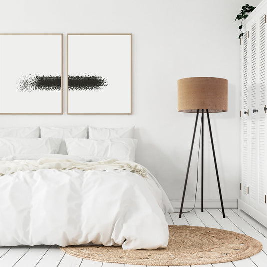 JUTE Natural Woven Floor Lamp for Living Room, Bedroom & Reading Nook – Scandinavian Minimalist Lighting - AURABAGS SHOP