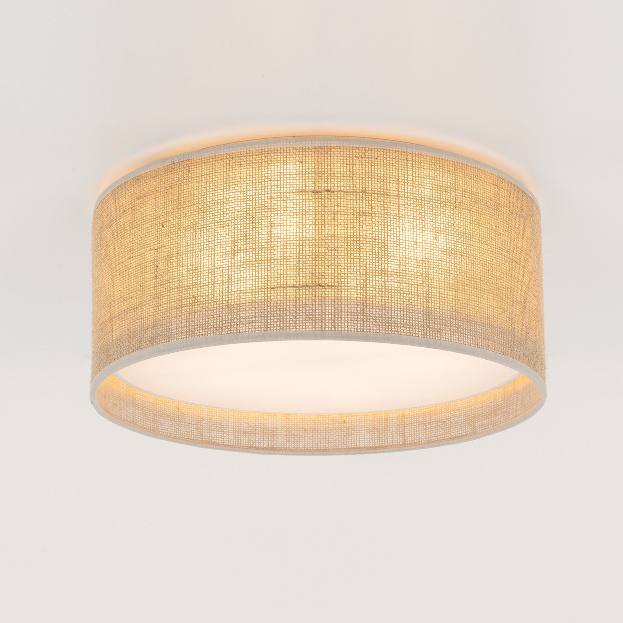 JUTE Natural Woven Flush Mount Ceiling Light Fixture for Kitchen, Hallway & Living Room – Scandinavian Minimalist Lighting - AURABAGS SHOP