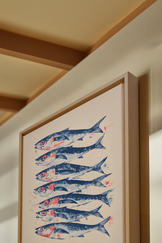 SARDINEN, Kunstwerk auf gespannter Leinwand