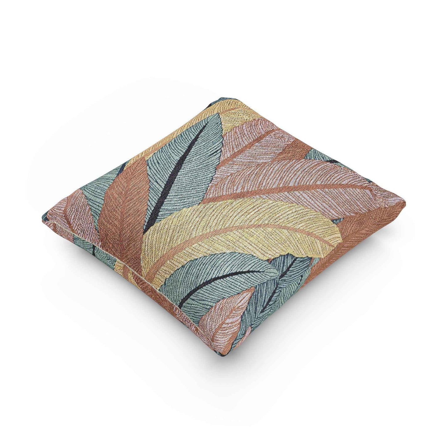 Tropical Leaf Woven Pillow | Boho Decorative Throw Cushion