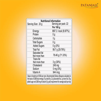 Patanjali Pure Cow Ghee Natural & Healthy, 1L