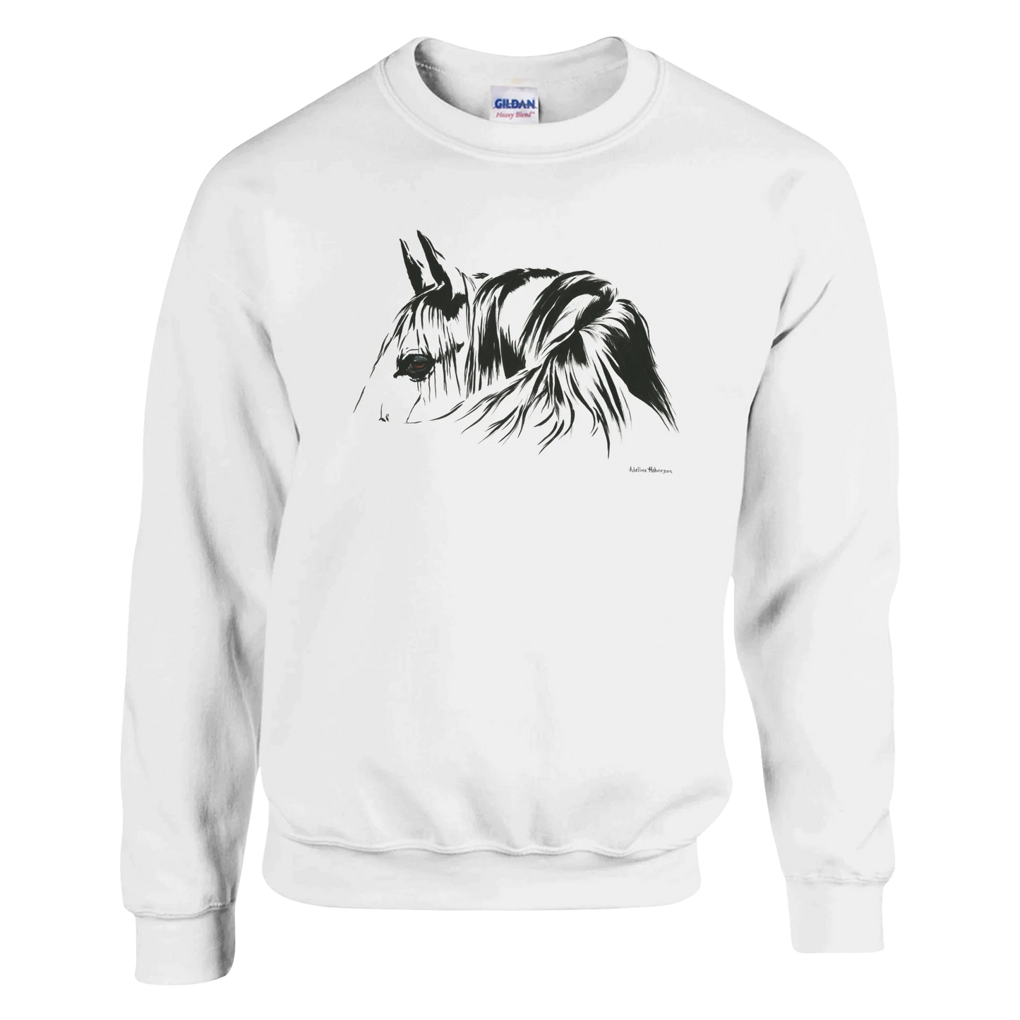 Simplicity Pferdeportrait Sweatshirt – Elegante, klar linierte Grafikbekleidung