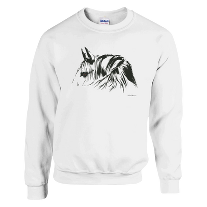 Simplicity Pferdeportrait Sweatshirt – Elegante, klar linierte Grafikbekleidung