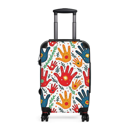 Bunter Handabdruck-Muster-Koffer — Verspieltes Reise-Handgepäck für Kinder & Familien