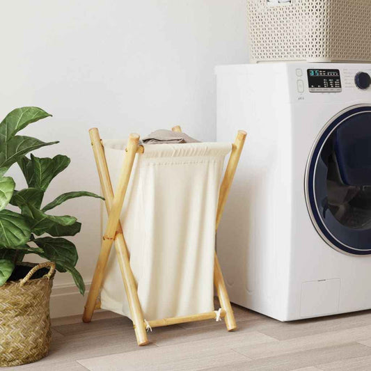 Cream White Laundry Basket 41.5 × 36 × 63.5 cm – Clothes Hamper & Storage Basket (Germany Delivery Only)