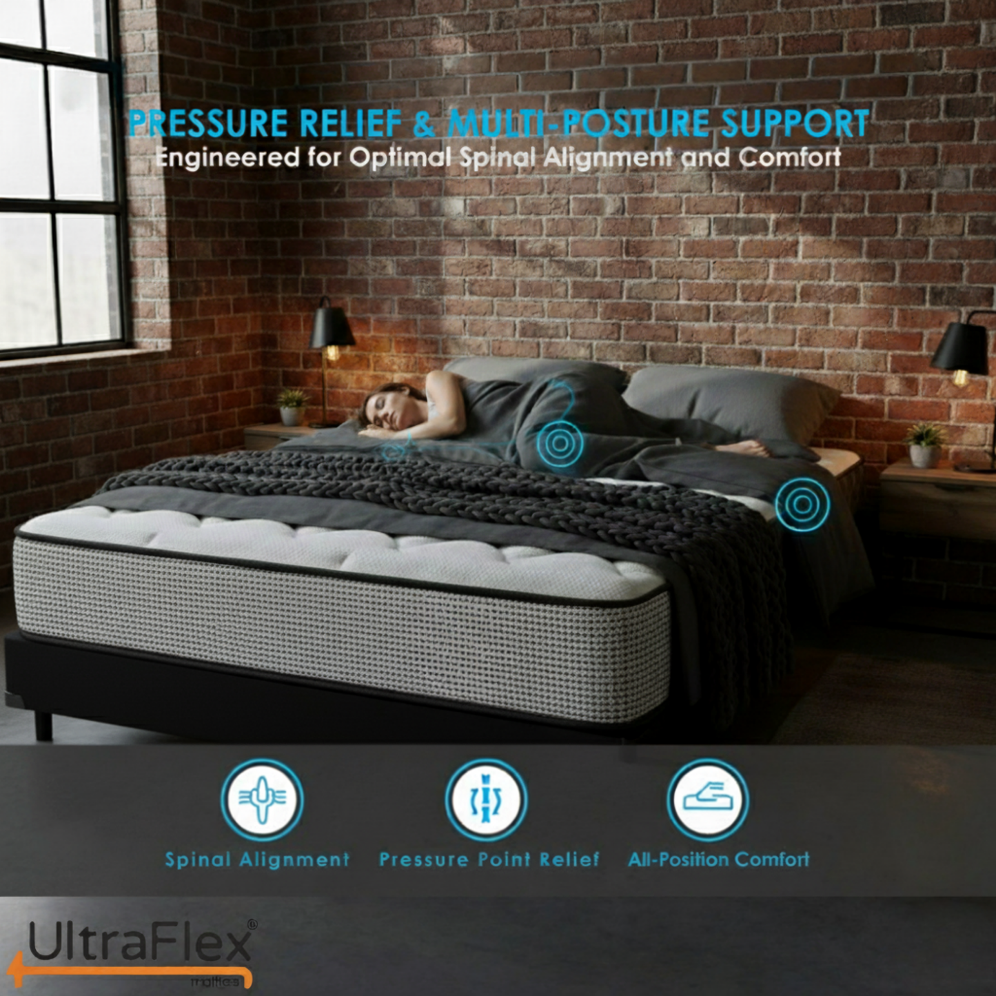 UltraFlex® DreamWeaver Mittelharte Taschenfederkern-Hybridmatratze – Kanadische orthopädische Unterstützung mit kühlendem Gelschaum, gesteppter Oberfläche, atmungsaktivem & hypoallergenem Komfort, Kantenunterstützung & Bewegungstrennung