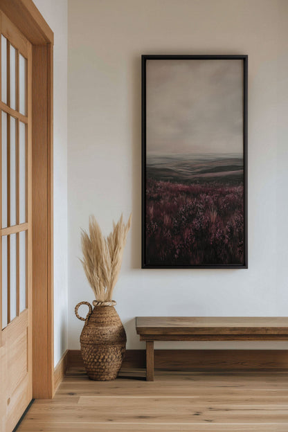 PURPURNE STILLE, Werk auf gespannter Leinwand