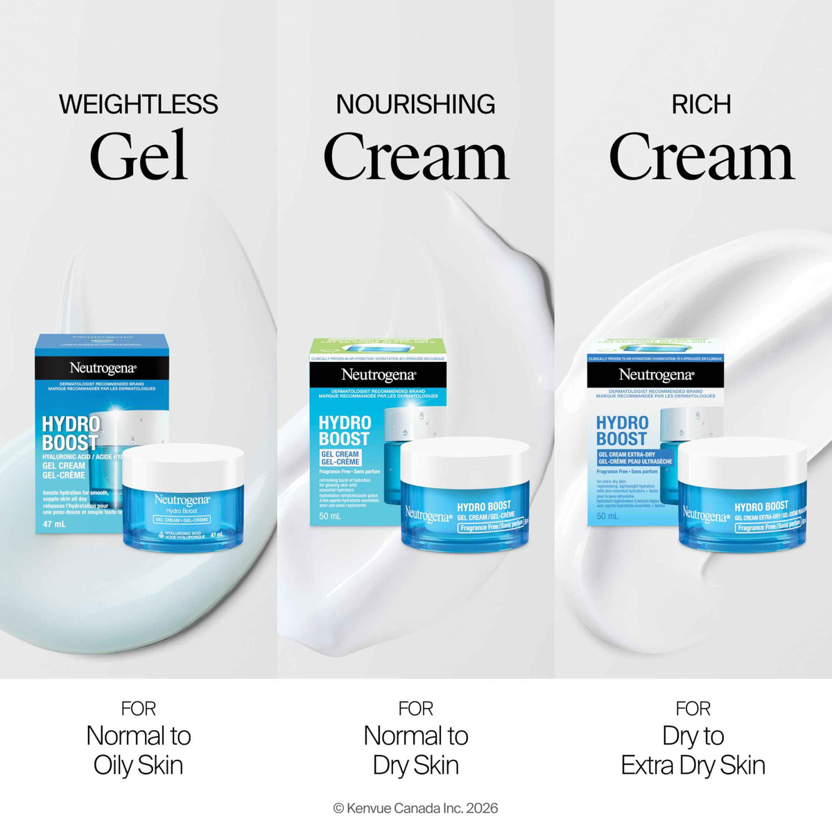 Neutrogena Hydro Boost Gel Cream Face Moisturizer - Oil-Free Facial Cream with Hyaluronic Acid for Dry Skin - Lightweight, Non-Comedogenic Daily Hydrating Formula, 47mL 🍁 All In One Marketplace Canada