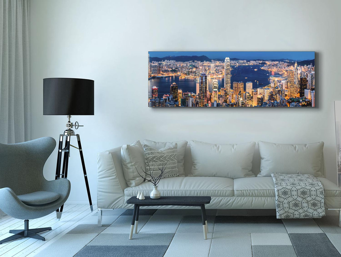Leinwandbild-Hongkong-Skyline-Wandbild